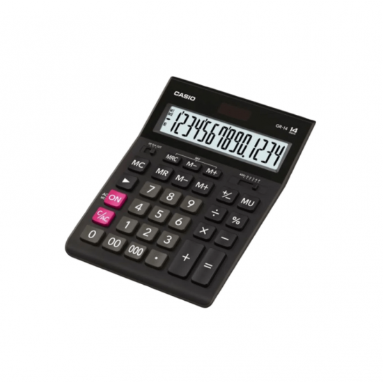 Calculator de birou Casio GR-14-W-EP, 14 digits, negru