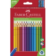 CREIOANE COLORATE JUMBO 30 CULORI + ASCUTITOARE FABER-CASTELL