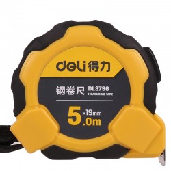 Ruleta din otel Deli Tools 5m / 19mm, Galben