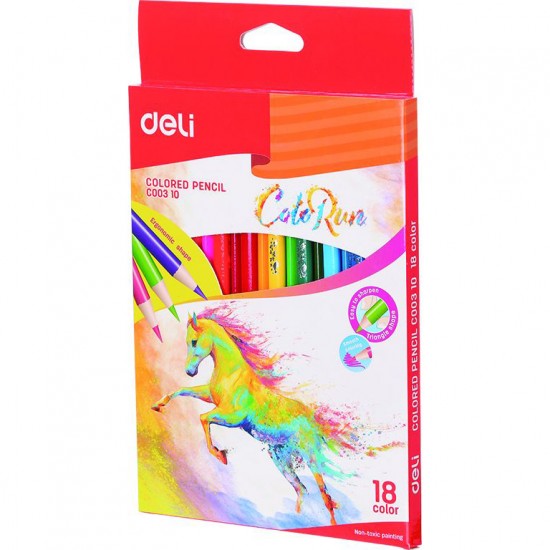 Creioane colorate 18 culori Deli ColoRun