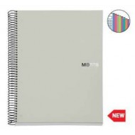 Caiet 8 A4 200 file patr PP Grey MR