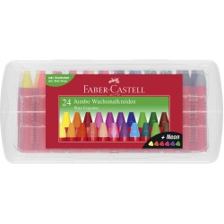 CREIOANE CERATE 24 CULORI JUMBO CUTIE PLASTIC FABER-CASTELL