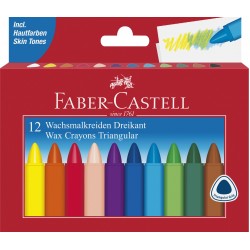 CREIOANE CERATE TRIUNGHIULARE 12 CULORI FABER-CASTELL