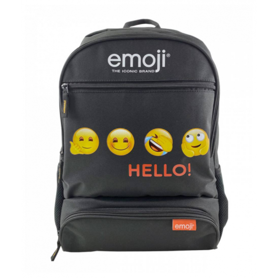 Ghiozdan EMOJI CLASIC SCOLAR negru Hello