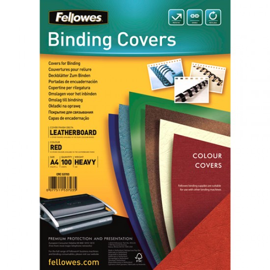 COPERTI CARTON A4 ROSII 100/TOP FELLOWES COPERTI CARTON A4 ROSII 100/TOP FELLOWES
