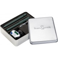 SET CADOU STILOU + PIX + CERNEALA + CONVERTOR GRIP 2011 VERDE INCHIS FABER-CASTELL