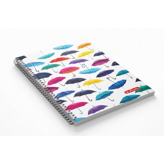 AGENDA NEDATATA 17X24 CM CU SPIRA, COPERTA TARE, 192PAGINI, MOTIV UMBRELE COLORATE