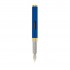 STILOU NEXUS BLUE CHROM, PENITA M DIN OTEL INOXIDABIL, CORP METALIC LACUIT, ALBASTRU, ACCESORII CROMATE + CALIMARA CERNEALA ALBASTRA, IN CUTIE CADOU