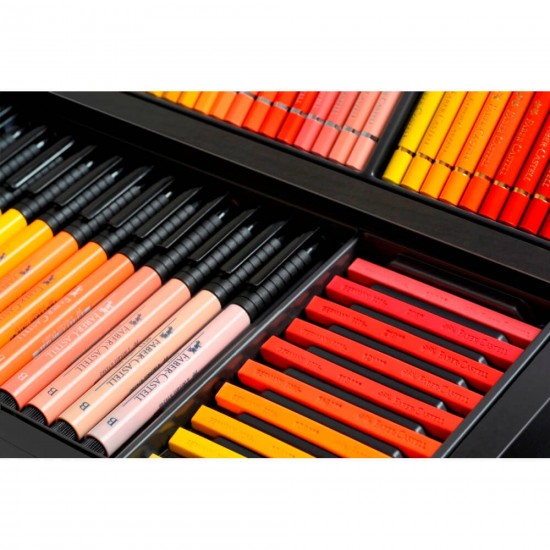 Creioane colorate si accesorii FABER-CASTELL Karlbox Art and Graphic 350 buc/set, cutie lemn