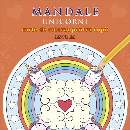 Mandale cu unicorni, carte de colorat pentru copii