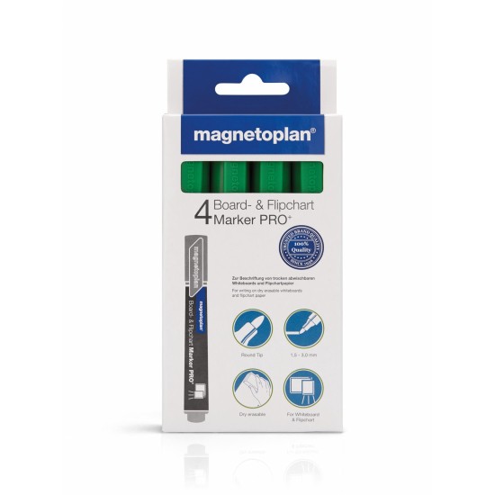 Marker whiteboard MAGNETOPLAN verde 4/set