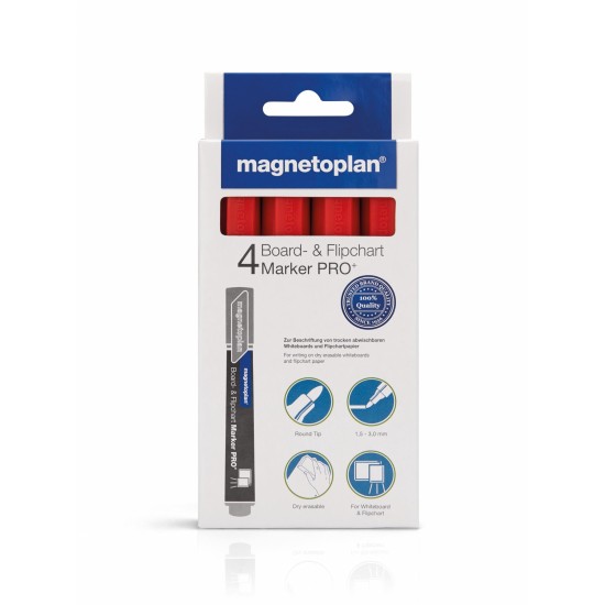 Marker whiteboard MAGNETOPLAN rosu 4/set