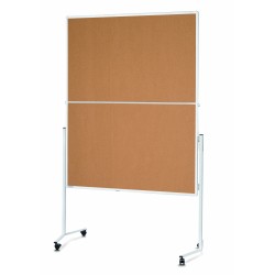Panou prezentare MAGNETOPLAN mobil PLIABIL 1200 x 1500 mm, rama alba, dubla fata pluta