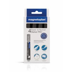 Marker whiteboard MAGNETOPLAN negru 4/set