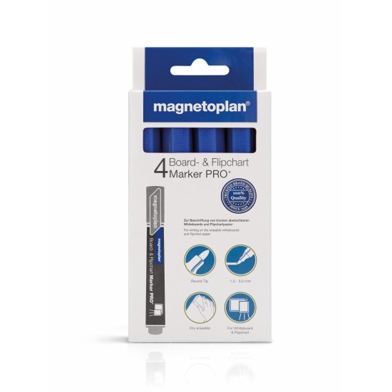 Marker whiteboard MAGNETOPLAN albastru 4/set