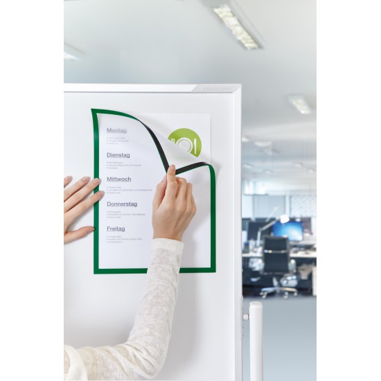 Folie magnetica MAGNETOPLAN rama verde, A4, 5 buc/set