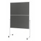 Panou prezentare MAGNETOPLAN mobil PLIABIL 1200 x 1500 mm, rama alba, dubla fata gri
