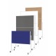 Panou prezentare MAGNETOPLAN mobil PLIABIL 1200 x 1500 mm, rama alba, dubla fata gri