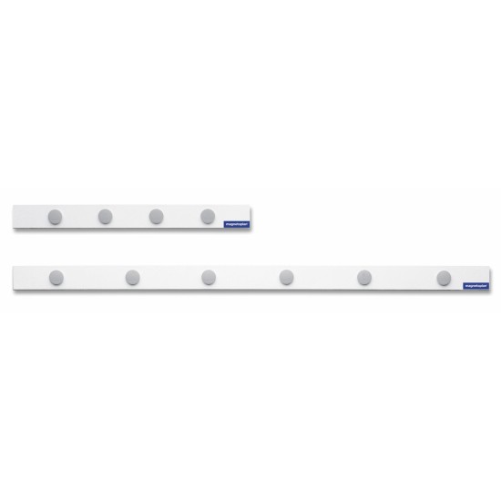 Banda magnetica MAGNETOPLAN alba cu 4 magneti, 500 x 50 mm