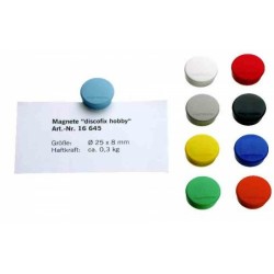 Magneti MAGNETOPLAN Discofix HOBBY  25 mm, negru 10 buc/set