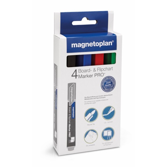 Marker whiteboard MAGNETOPLAN - set 4 culori asortate