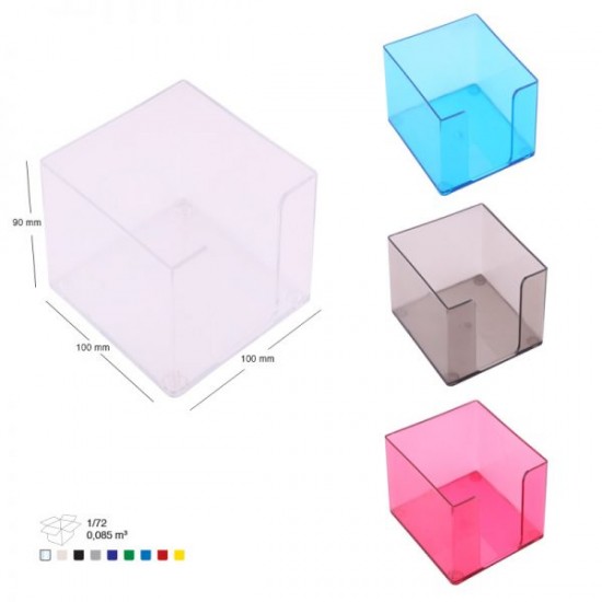 SUPORT CUB PLASTIC TRANSPARENT 10X10X9 CM