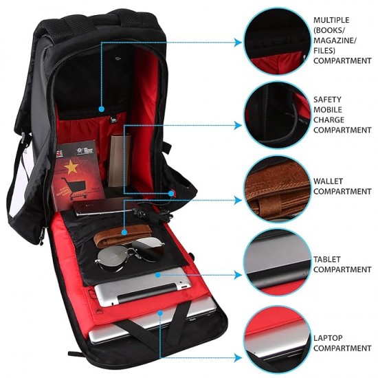 Rucsac laptop anti-furt Casket negru