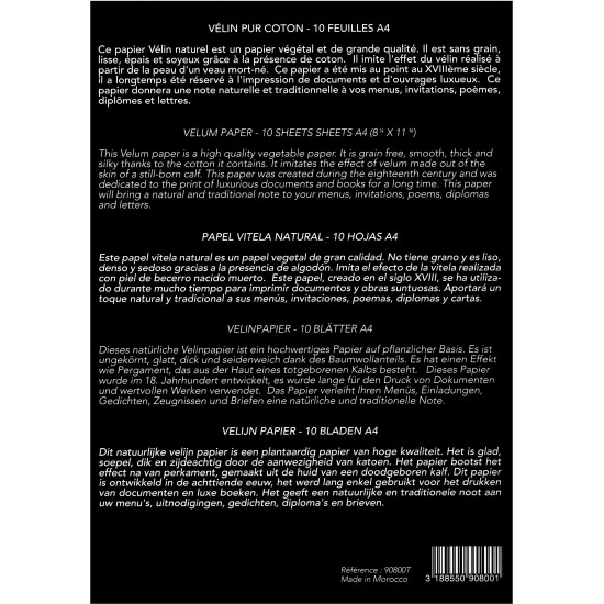 Hartie A4 velin cotton Ivory - set 10 coli