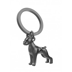 Breloc caine Boxer, ambalat in cutie, negru, Metalmorphose