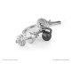 Breloc Haltera argintiu accesoriu gantera maro Metalmorphose