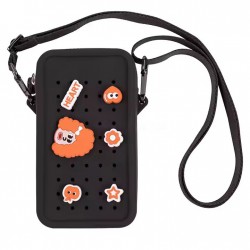 Husa telefon cu fermoar, neagra
