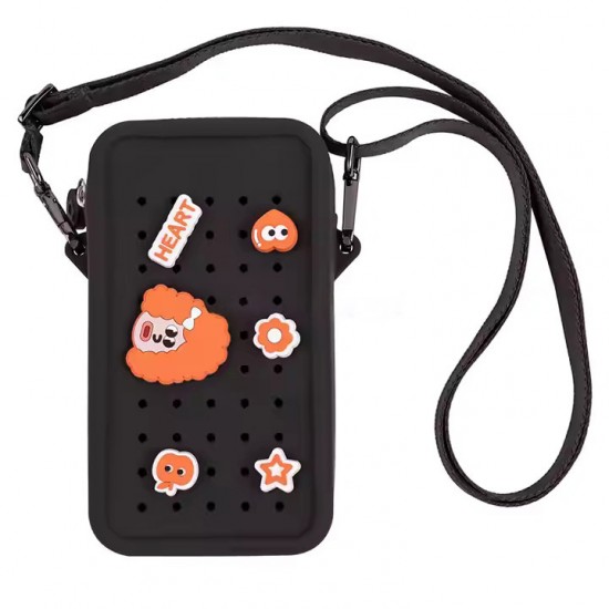 Husa telefon cu fermoar, neagra Husa telefon cu fermoar, neagra