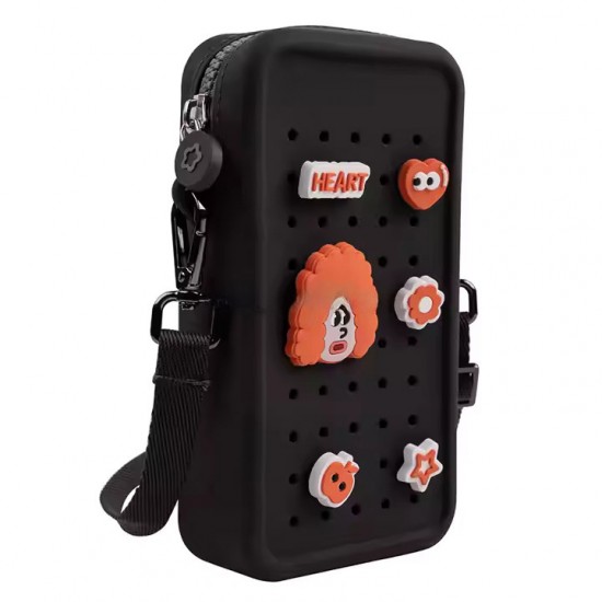 Husa telefon cu fermoar, neagra Husa telefon cu fermoar, neagra