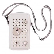 Husa telefon cu fermoar, gri deschis