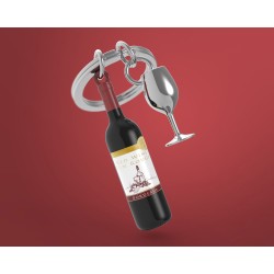 Breloc sticla vin