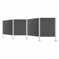 Panou prezentare MAGNETOPLAN fix, 4*1200x1500 mm,dubla fata gri (include 5 picioare)