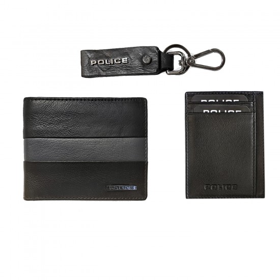 Set port-feuille Elvin black-grey+ breloc lung+ card-holder Set port-feuille Elvin black-grey+ breloc lung+ card-holder