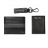 Set port-feuille Elvin black-grey+ breloc lung+ card-holder