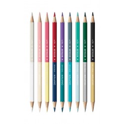 Set 9 Creioane Bicolore Acuarelabile + Pensula SE Xmas25 Alpine Frost