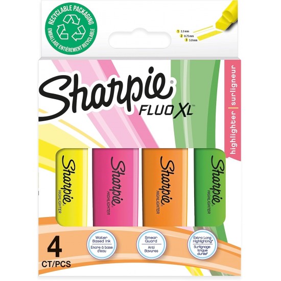 Set 4 textmarker Sharpie Fluo XL