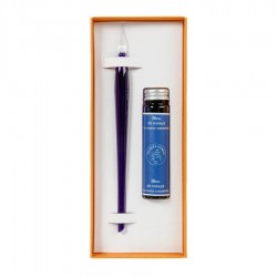 Set Toc Caligrafic de Sticla 18 cm  Glass Pen Murano Blue + calimara 15 ml Bleu de Minuit