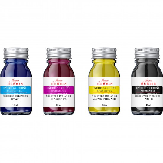 Set 4 Calimara Cerneala 15 ml Encre de Chine