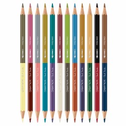 Set 12 Creioane Bicolore Acuarelabile + Pensula Bicolor SE Paul Smith