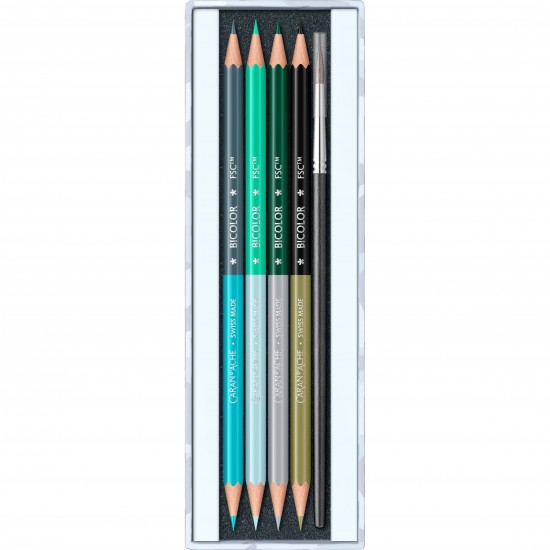 Set 12 Creioane Bicolore Acuarelabile + Pensula Bicolor SE Paul Smith
