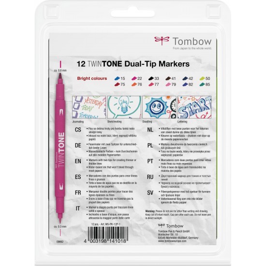 Twin Tip Markere Bright Set 12 Culori