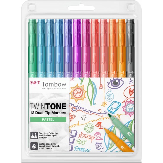 Twin Tip Markere Pastel Set 12 Culori