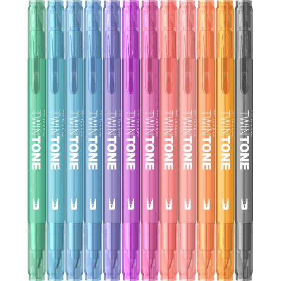 Twin Tip Markere Pastel Set 12 Culori