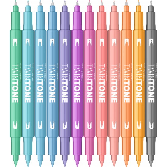 Twin Tip Markere Pastel Set 12 Culori