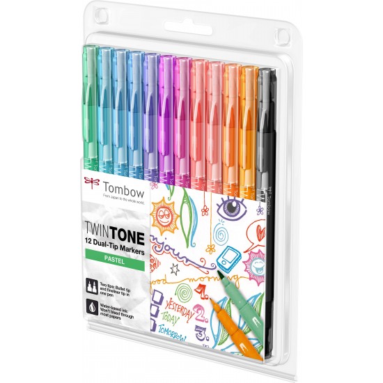 Twin Tip Markere Pastel Set 12 Culori