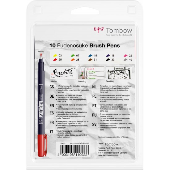 Hard Small Writing Marker Caligrafic / Set 10 Culori Hard Small Writing Marker Caligrafic / Set 10 Culori